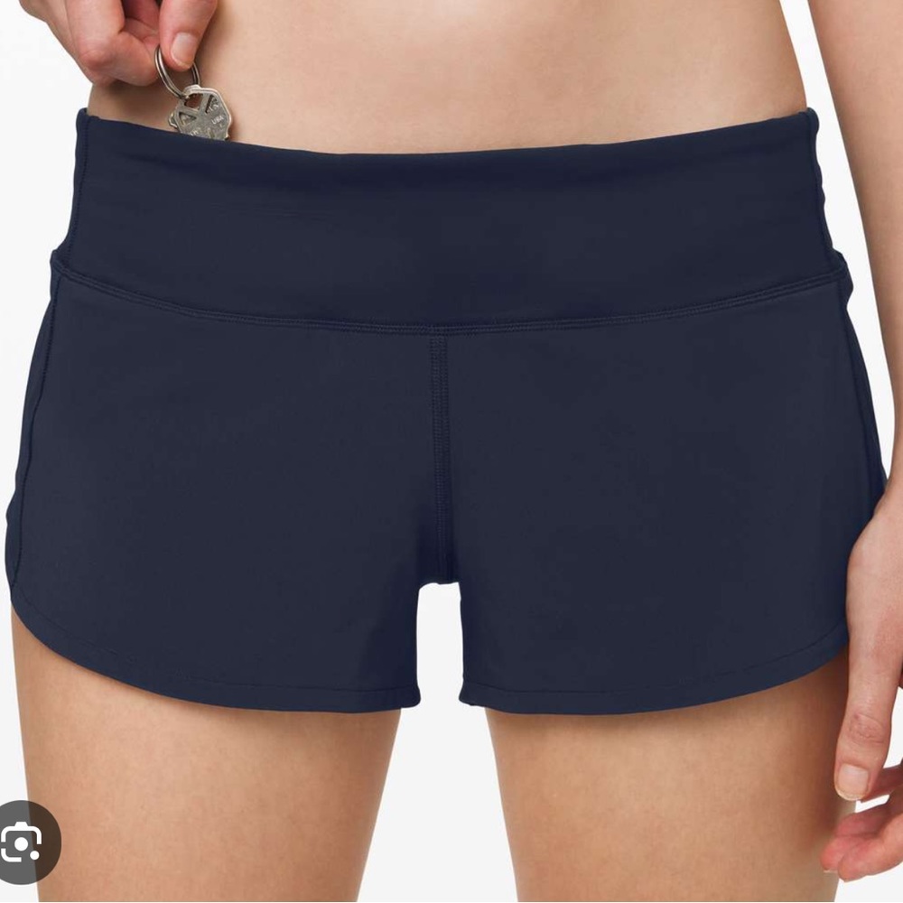 NAVY Lululemon Speed Up Low Rise 2.5in Shorts